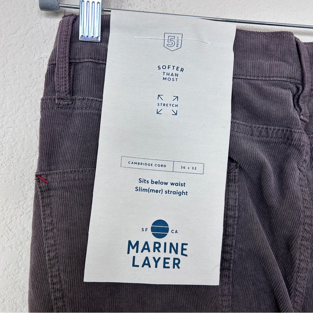 Marine Layer Cambridge Cord Brown Pants Size 36x32 - Picture 10 of 10